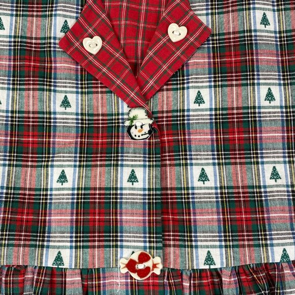 Vtg Dogwood Lane Christmas Dress | S | Red Plaid | Seasonal Festive Cottagecore - Picture 5 of 8
